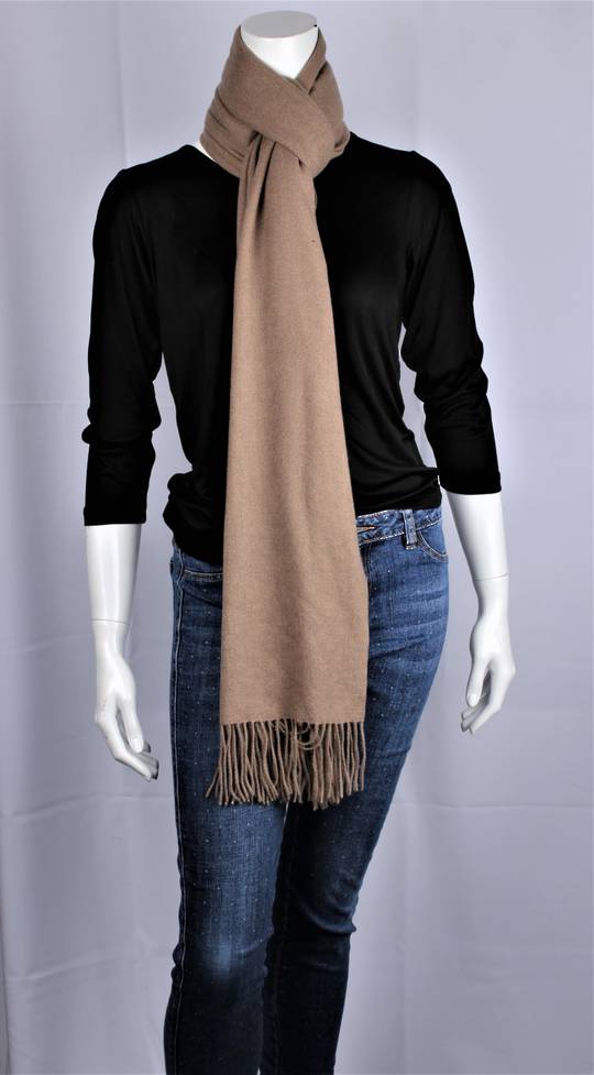 ALICE & LILY soft cotton mix scarf/shawl  w tassels oatmeal STYLE : SC/4901OAT